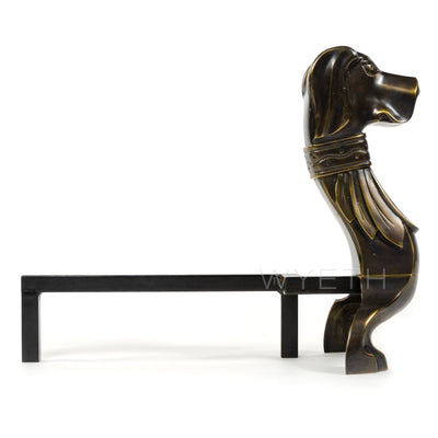 Bronze Hound Fireplace Andirons from USA