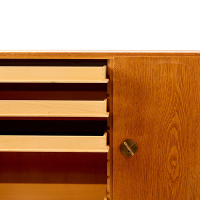 Oak Two Door Linen Cabinet by Borge Mogensen for C.M. Madsens, 1960's