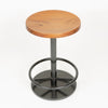 Swivel Counter Stool with Turned Seat in Walnut and Blackened Steel by WYETH, Made to Order