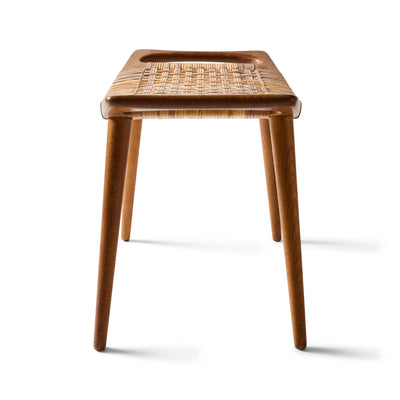 Oak and Cane Bench by Hans J. Wegner for Johannes Hansen