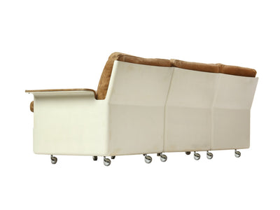 Sectional Fiberglass and Leather Three Seat Sofa In the Style of Dieter Rams