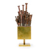 Steel Nail Sculpture in Bronze Box from USA