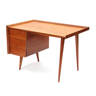 Mahogany Modernist Desk with Gallery Edge Top by Jens Risom