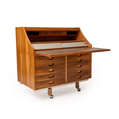 A Rare Modern Tambour Desk Cabinet by Gianfranco Frattini for Bernini