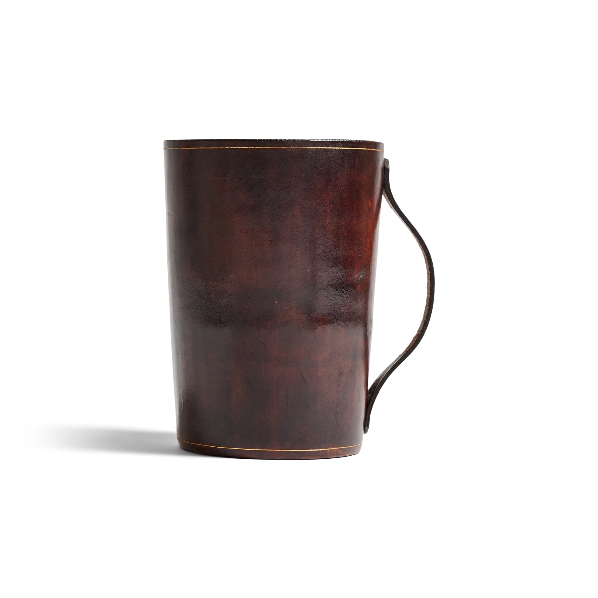 Handled Leather Container for Rosenfeld Imports, 1960s