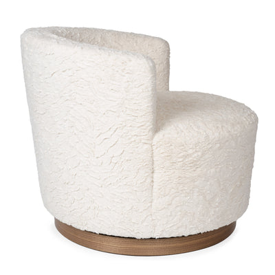 Swivel Chair in White Boucle by Edward Wormley, WYETH