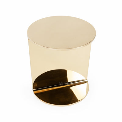 ‘Round I-Beam’ Side Table in Polished Bronze by WYETH, Made to Order