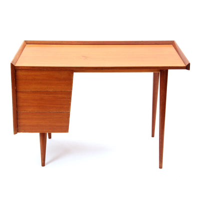 Mahogany Modernist Desk with Gallery Edge Top by Jens Risom