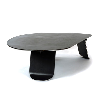 Chrysalis No. 1 Low Table in Blackened Stainless Steel with Polished Edges by WYETH, Made to Order