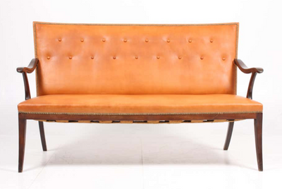 Leather Settee by Frits Henningsen