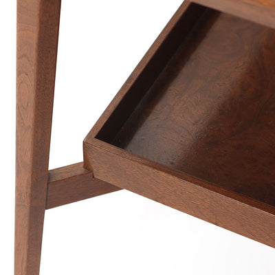 Tapered Leg Walnut Table with Burl Tray Tops by Edward Wormley for Dunbar