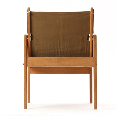 An Oak and Canvas Safari Chair by Ole Wanscher for PJ Furniture