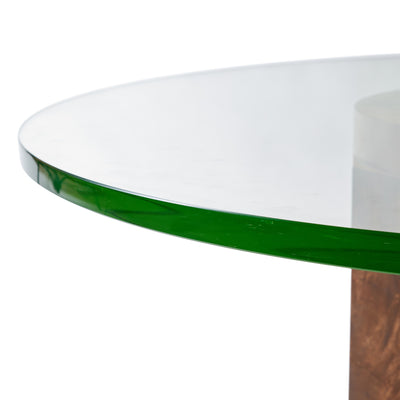 Faceted Column 1" Thick Glass Low Coffee Table by Edward Wormley for Dunbar