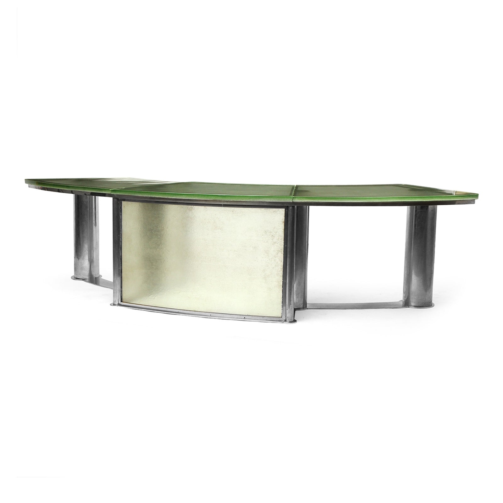 An Impressive Art Deco Chrome and Glass Desk from France, 1930s