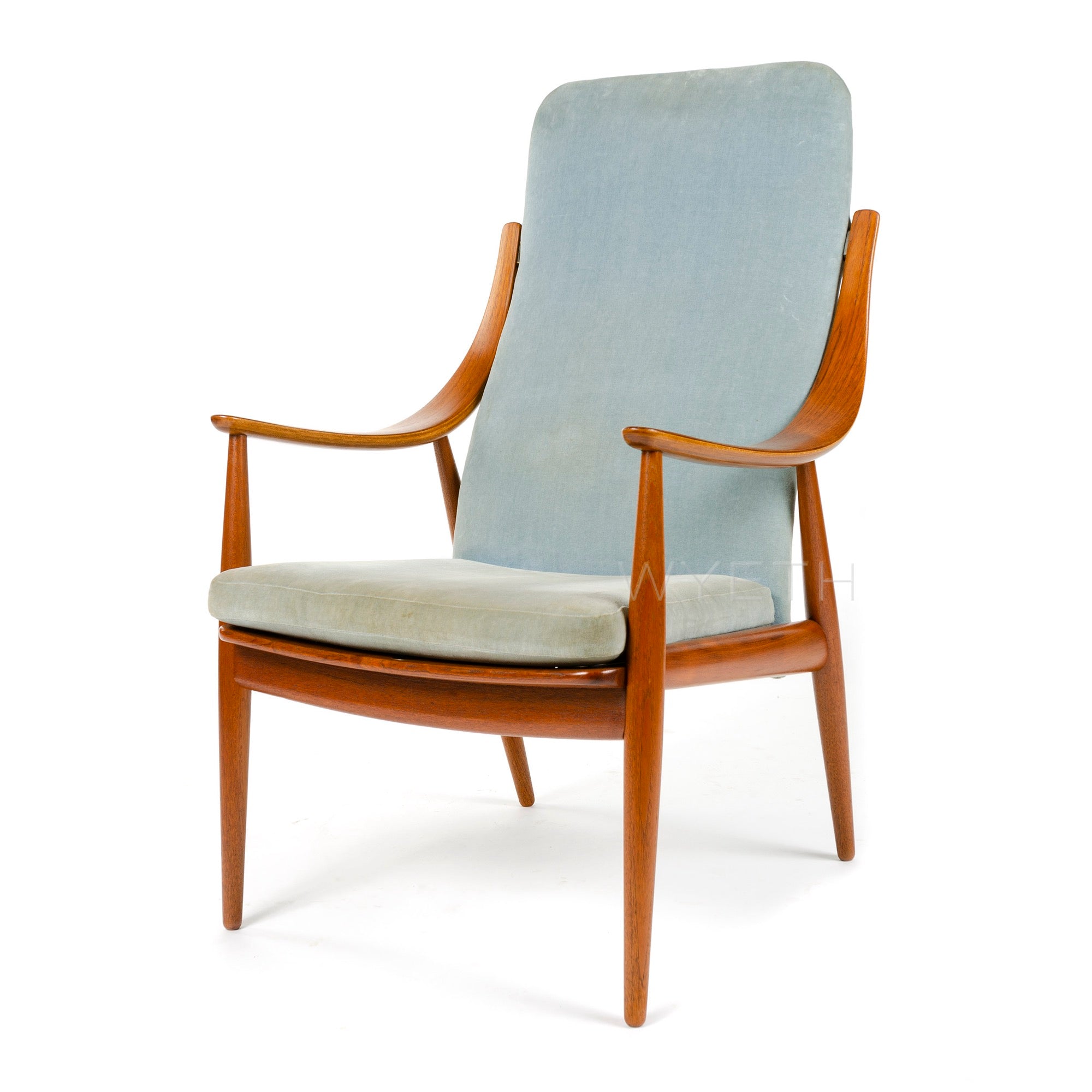 Upholstered High Back Armchair by Peter Hvidt & Orla Mölgaard-Nielsen for France and Daverkosen