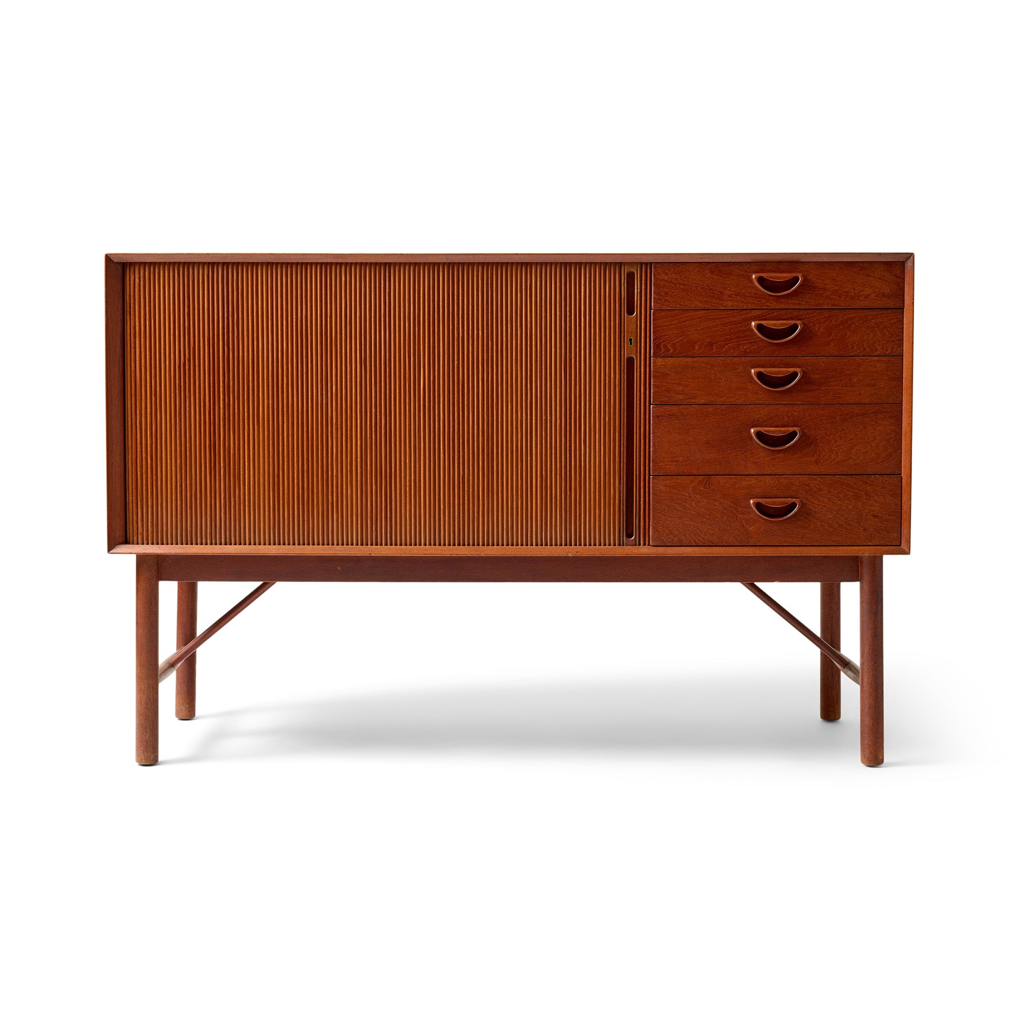 Hvidt & Nielsen Tambour Credenza by Peter Hvidt & Orla Mölgaard-Nielsen for Soborg Mobler, 1957