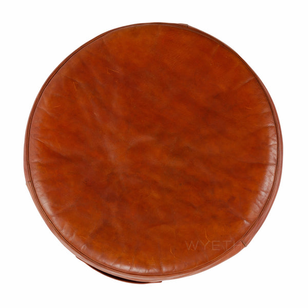 Red Leather Stool by Ivan Schlechter - WYETH