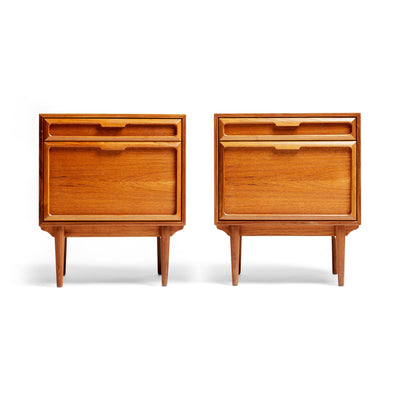 Drop Front Night Stands by Ib Kofod Larsen, 1950s