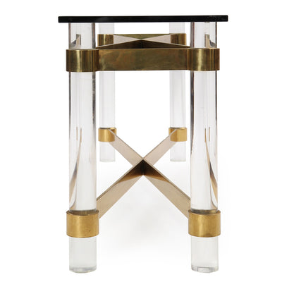 Lucite and Brass Console by Karl Springer, 1970s