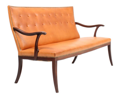 Leather Settee by Frits Henningsen