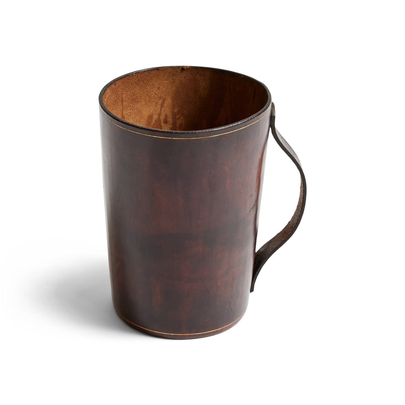 Handled Leather Container for Rosenfeld Imports, 1960s