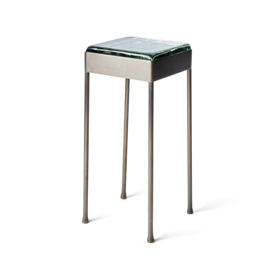 Glass Block Cocktail Table in Stainless with Perforated Top by WYETH