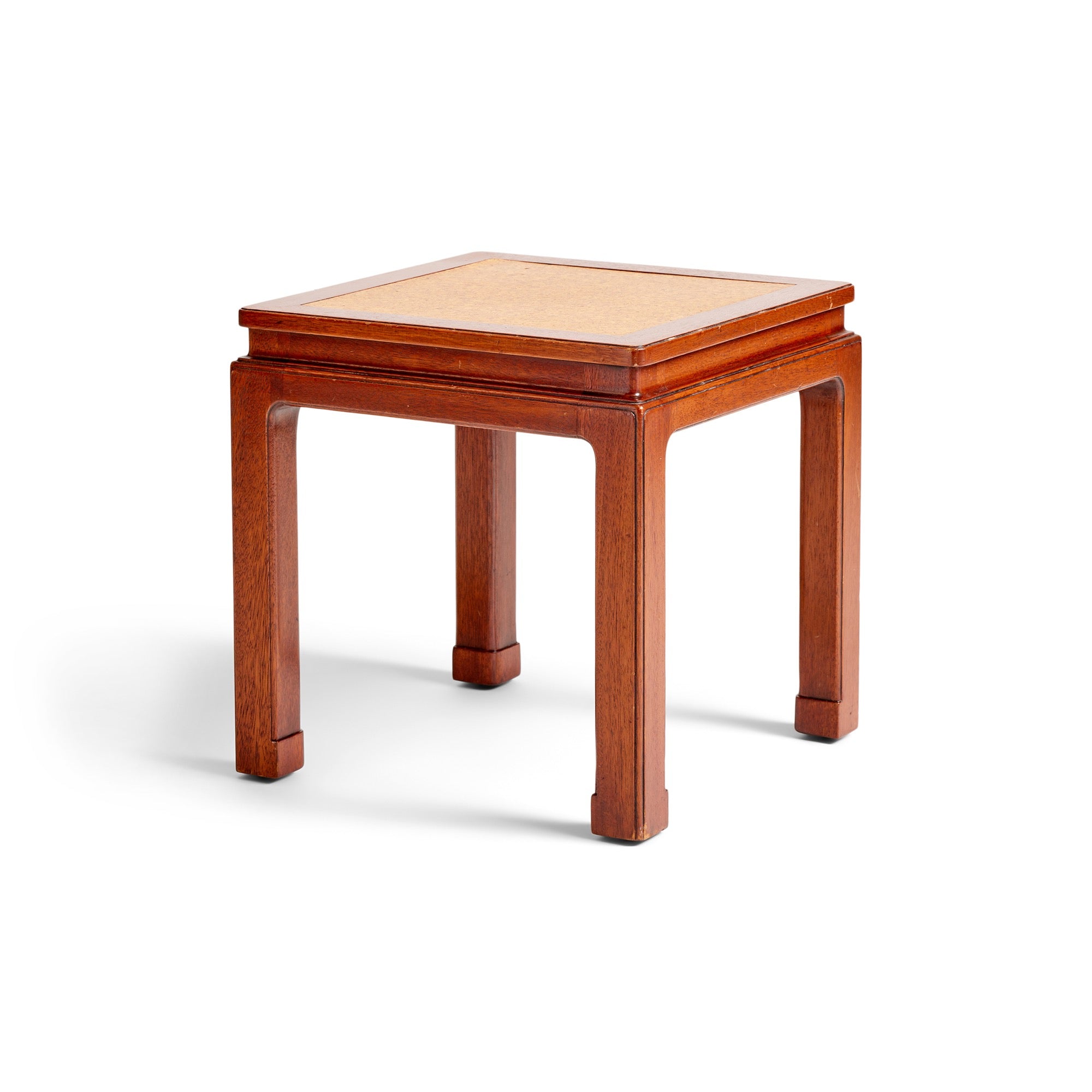 Mahogany and Cork End Table by Edward Wormley for Dunbar