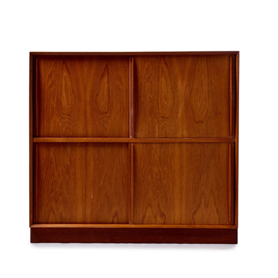 Sliding Door Cabinet in Solid Teak by Peter Hvidt & Orla Mölgaard-Nielsen - WYETH