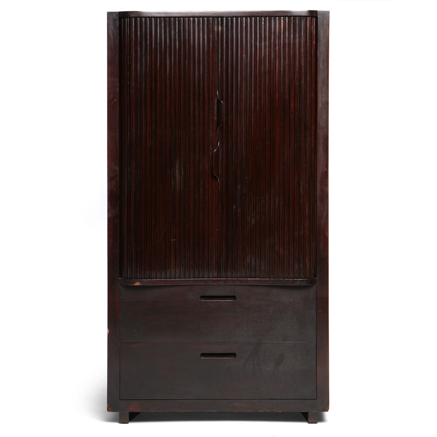 Tall Tambour Cabinet with Drawers by Edward Wormley for Dunbar