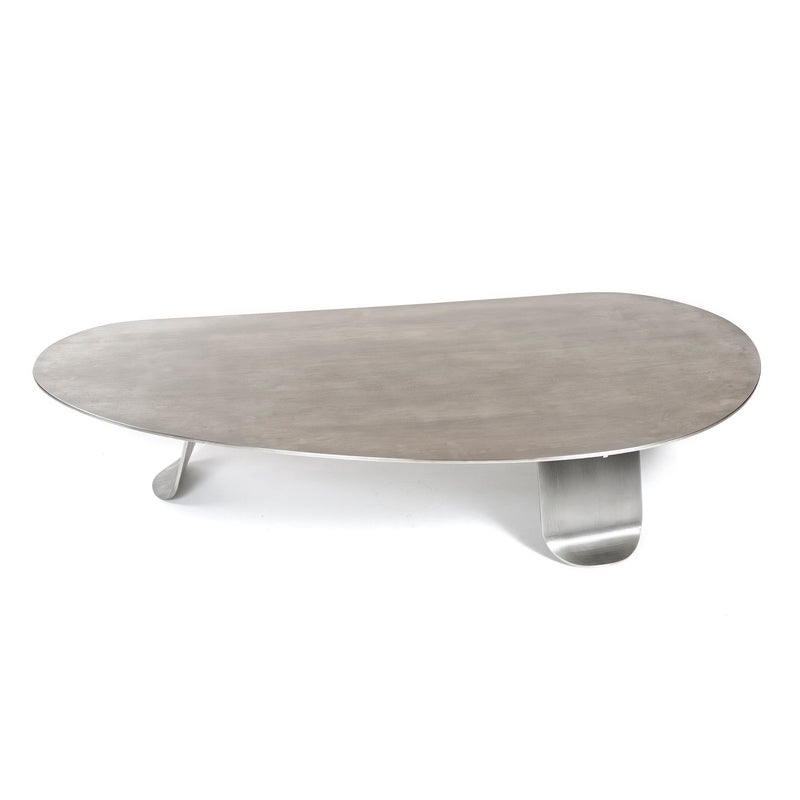 Chrysalis No 1. Low Table in Natural Grain Stainless Steel by WYETH, Made to Order