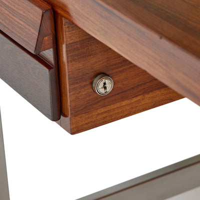 Rosewood and Steel Architect's Desk by Illum Wikkelso for P. Schultz & Co.