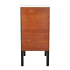 A Pair of Steel Frame Walnut Side Tables/Night Stands by Kip Stewart & Stewart McDougal for Vista Malibu Group