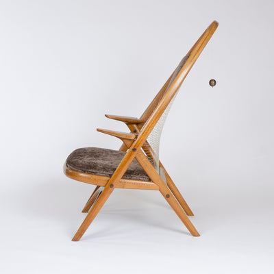 The Racquet Chair in Walnut and Nylon by Vestergaard Jensen for Peder Pedersen, 1955