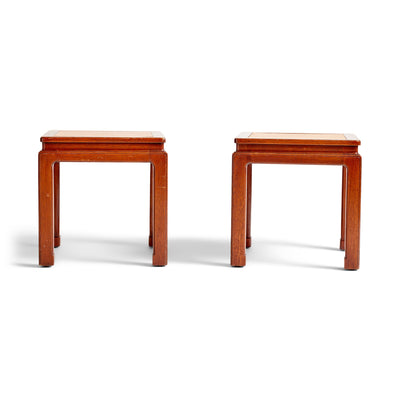 Mahogany and Cork End Table by Edward Wormley for Dunbar