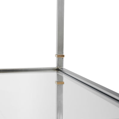 A Glamorous Chrome and Bronze Bookshelf /Étagère (pair available) from France, 1970s