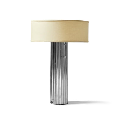 Corrugated Column Nickel On Brass Table Lamp by Walter Von Nessen for Nessen Studios
