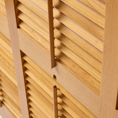Solid Oak Louvered Panels by Warren Platner, 1980s