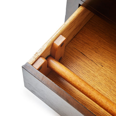 Modernist sideboard cabinet with unique bronze hardware. by Edward Wormley for Dunbar - WYETH