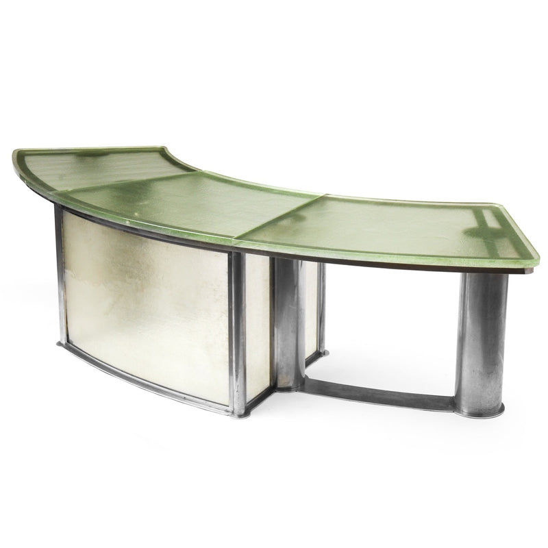 An Impressive Art Deco Chrome and Glass Desk from France, 1930s