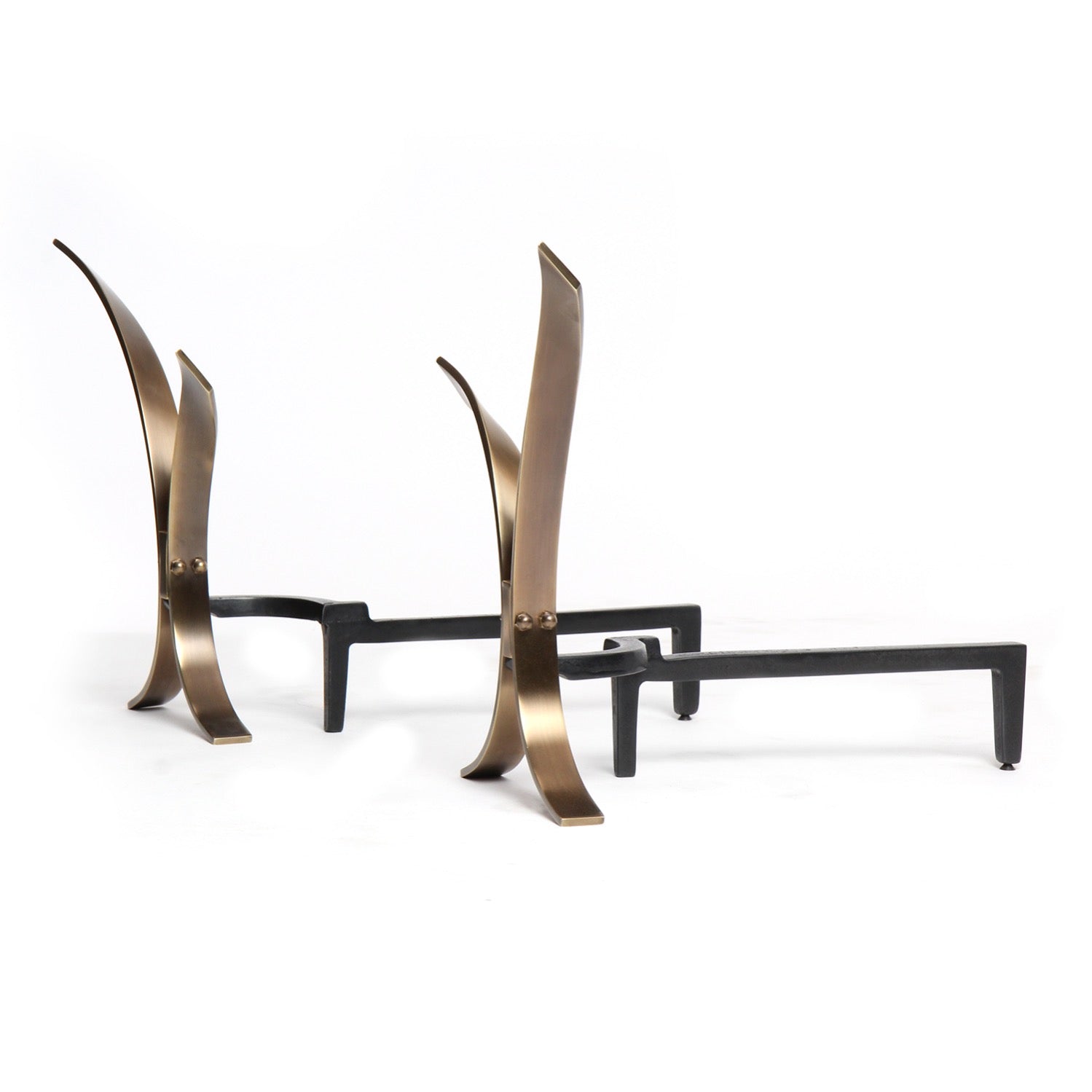 Sculptural Bronze Andirons from USA