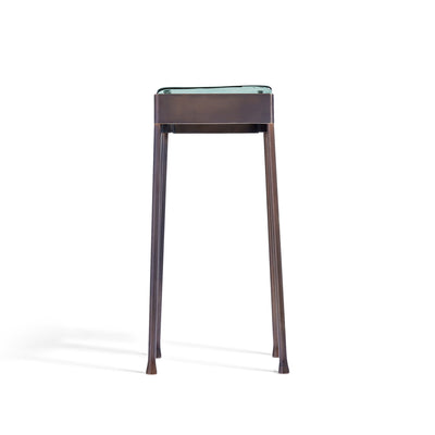 'Vista' Glass Block Cocktail Table in Blackened Bronze with Round Legs by WYETH - WYETH