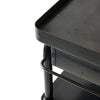 Blackened Steel Utility Table with drawer and storage cabinet