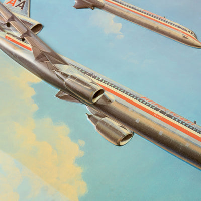 Vintage American Airlines Artwork by Bob Cunningham for American Airlines, 1970's