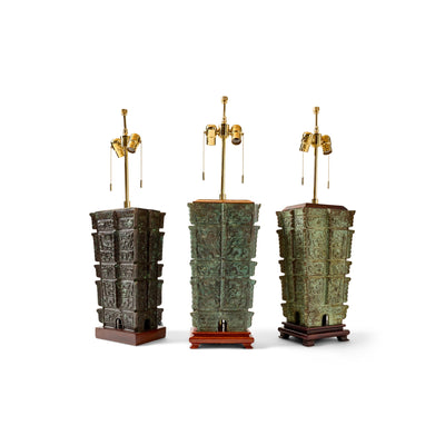 Monumental Archaic Bronze Lamps