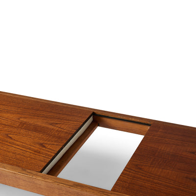 Unique Danish oak bench with a reversible leather & teak top by Unknown, 1960s