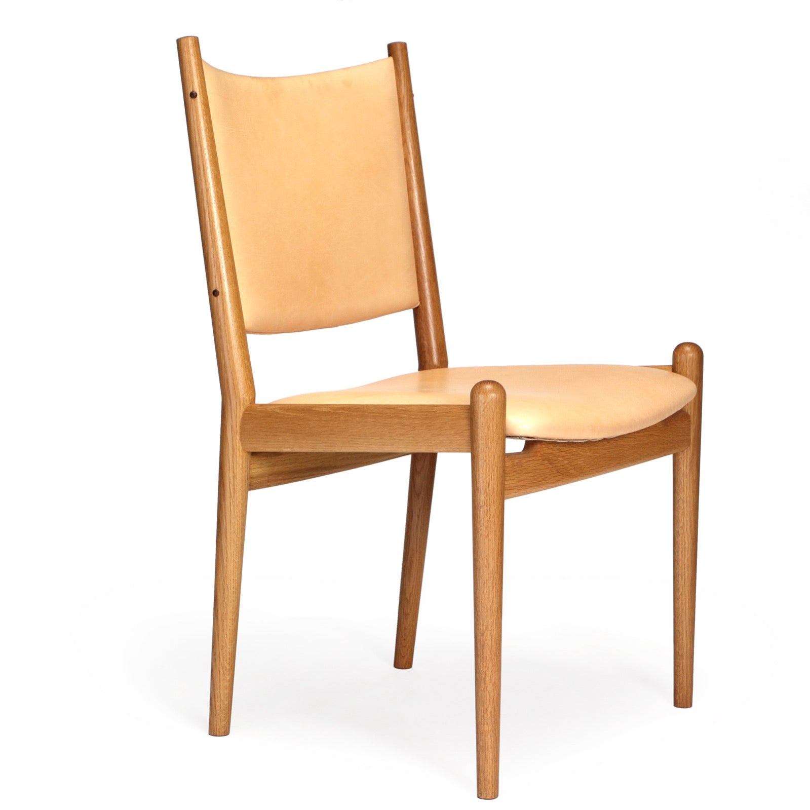 Oak and Leather Side Chair by Hans J. Wegner