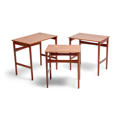 Teak Nesting Tables by Hans J. Wegner for Andreas Tuck, 1950s