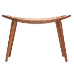 Oak and Cane Bench by Hans J. Wegner for Johannes Hansen