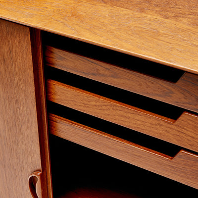 A Solid Teak Two Door Storage Cabinet by Peter Hvidt & Orla Mölgaard-Nielsen - WYETH