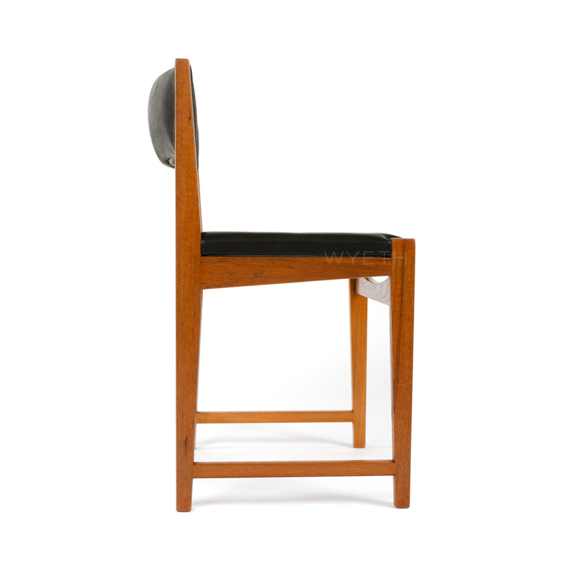 Teak and Leather Dining Chair by Peter Hvidt & Orla Mölgaard-Nielsen for Soborg Mobler